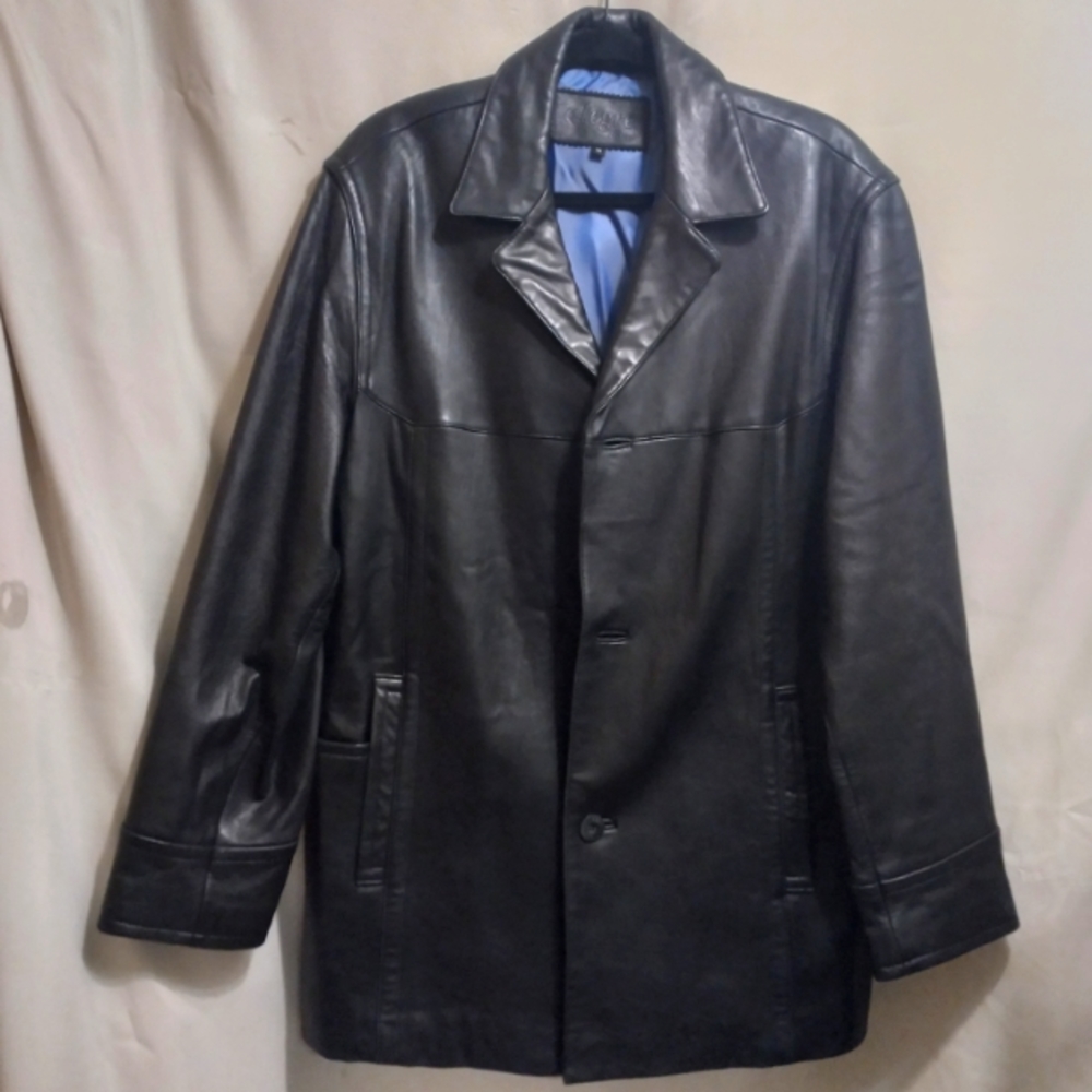 VINTAGE ALEGRE UOMO BLACK NEW ZEALAND LAMB SKIN JACKET SIZE MEDIUM